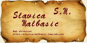 Slavica Malbašić vizit kartica